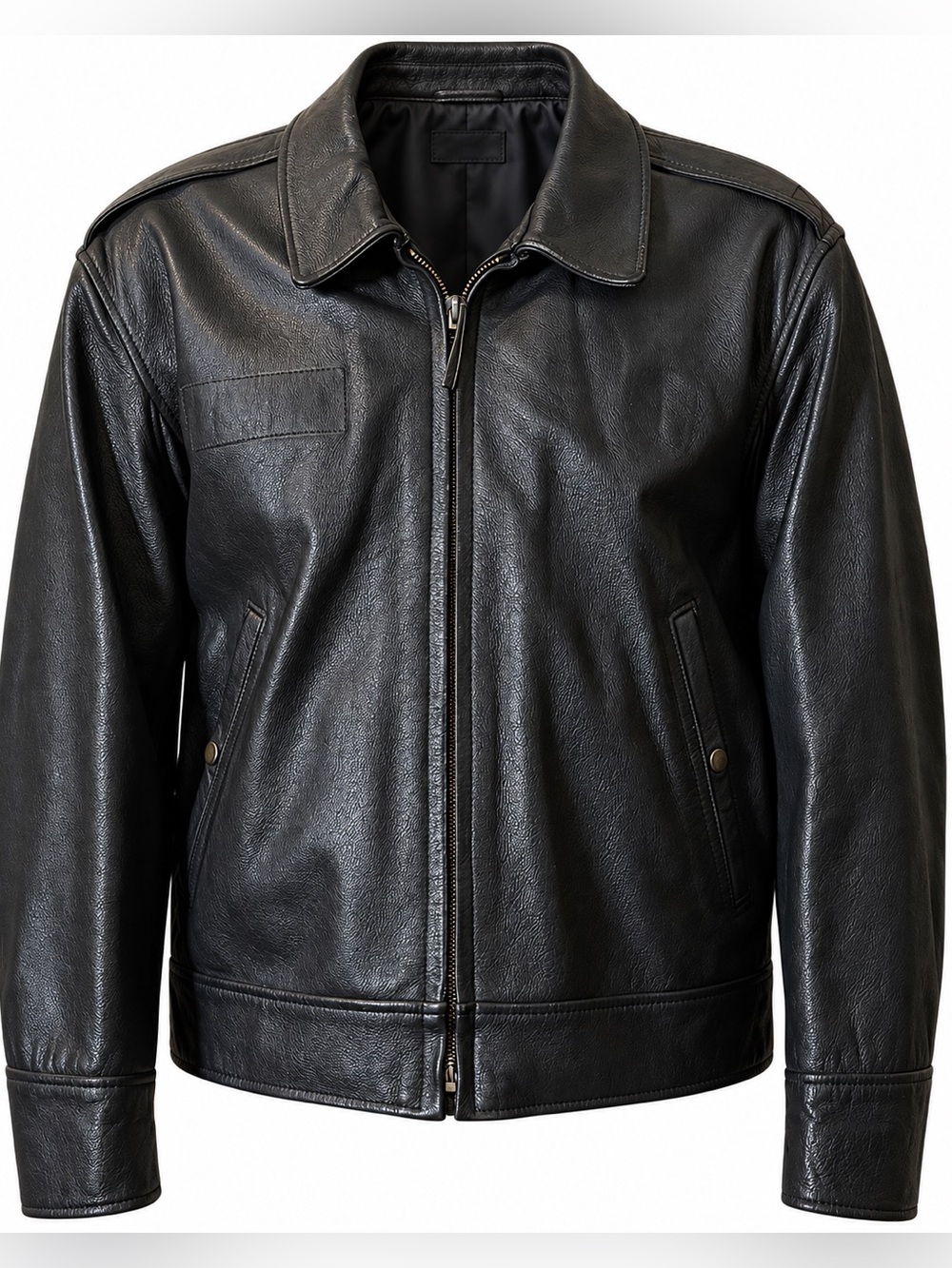 Vintage Flight Suits LTD Black Leather Flight Bomber Jacket USA Size 44